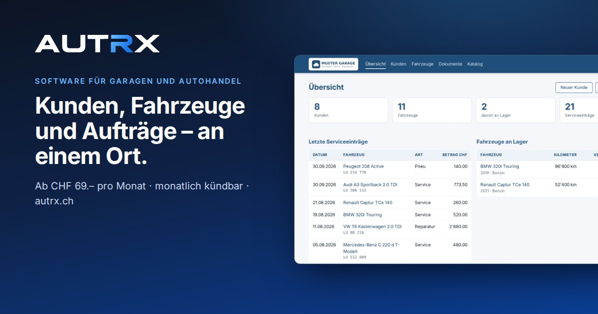 AUTRX – Software für Garagen und Autohandel